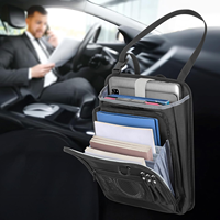 Organizador de Asiento Delantero de Coche con Bolsillo de Archivo Tipo Acordeón, Bolsa de Almacenamiento de Herramientas para el Asiento Trasero del Pasajero con Funda para Portátil y Correa Ajustable