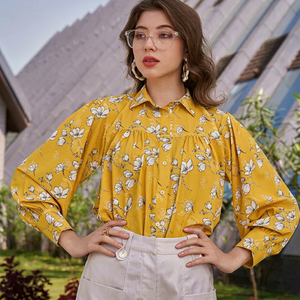 Wholesale <b>Balloon</b> Sleeves Top with Cotton Fabric Made Printed Pattern All Over <b>Balloon</b> Sleeves Top For Sale - Product Image 1
