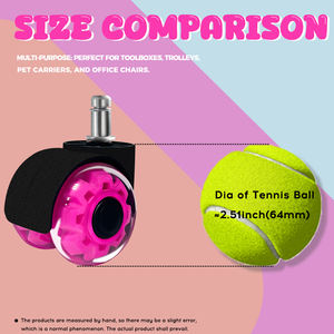 Rosa doce 2 polegadas giratória móveis escritório cadeira roda 50kg rolamento pesados rodízios Material silencioso PU com poliuretano - Product Image 4