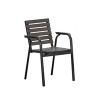Chaise de jardin empilable en plastique et métal pour extérieur, cour et restaurant