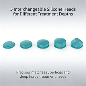 Ondes de choc focalisées multi-profondeurs avec 5 coussinets de gel interchangeables pour le soulagement profond des douleurs musculaires en médecine sportive - Product Image 5