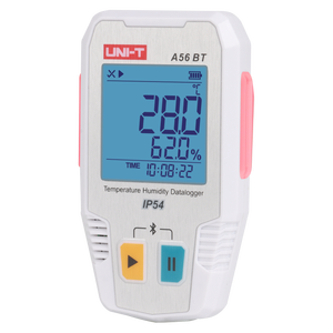 UNI-T A56 BT & A57BT pour . Enregistreur de données de température et d'humidité - Plage -40°C à 85°C - IP54 - Stockage de 64 000 données - Logiciel d'analyse PC/APP - Product Image 2