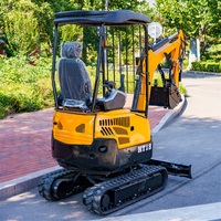 Penjualan Pabrik HT18 Micro Crawler Digger Compact Bagger 1.8 Ton Mini Excavator dengan Kabin untuk Proyek Pertanian.