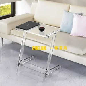 clear для ноутбука с регулируемой высотой Suppliers-Портативный многофункциональный акриловый прозрачный стол для ноутбука, стол для дивана или кровати