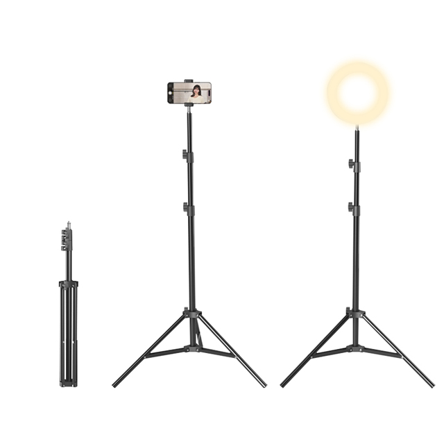 Custom P9 Mobile Phone Bracket Tremolo Live Selfie Light Outdoor Telescopic Photography Tripod with Floor Bracket for Camera