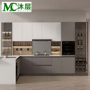 Full <b>Kitchen</b> <b>Cabinet</b> Set Eco-Friendly Modern Design with Glass and Artificial Marble Custom Storage <b>Pantry</b> Complete Furniture - Product Image 2