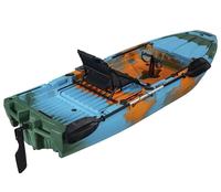 Kayak de pêche modulaire à pédales Sit on Top, kayak démontable en deux parties avec plusieurs porte-cannes pour la pêche au bar