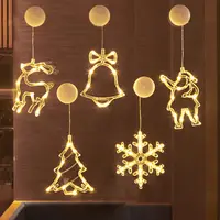 Christmas Decoration Lighted Window Hanging Decor Xmas Lights with Suction  Cup Hook for Christmas Party Showcase Window Home