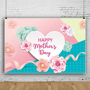 قماش خلفية للتصوير الفوتوغرافي جديد مصنوع من مواد واقعية للصور في عيد الأم على شكل قلب قماش خلفية على شكل زهرة وبالون - Product Image 3