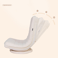 Lazy Diary Fauteuil inclinable moderne pliable, design lune rotatif, en velours, une place, confort doux, pour salon, balcon, lecture décontractée 1