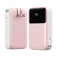 Power Bank Mini Kapasitas Tinggi 10000mAh 22.5W Pengisian Cepat AC Portabel dengan Layar Digital LED Kabel & Input Tipe-C