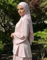 YHE016 Ensemble floral élégant et modeste en polyester respirant, antistatique, longueur ras du sol, à manches longues et évasées, pour femme musulmane, conception personnalisée ODM