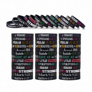 Pulsera Bíblica Inspiradora de Alta Calidad, Pulseras de Silicona Cristianas para Hombre y Mujer, Evangelio de Juan, Personalizable - Product Image 1