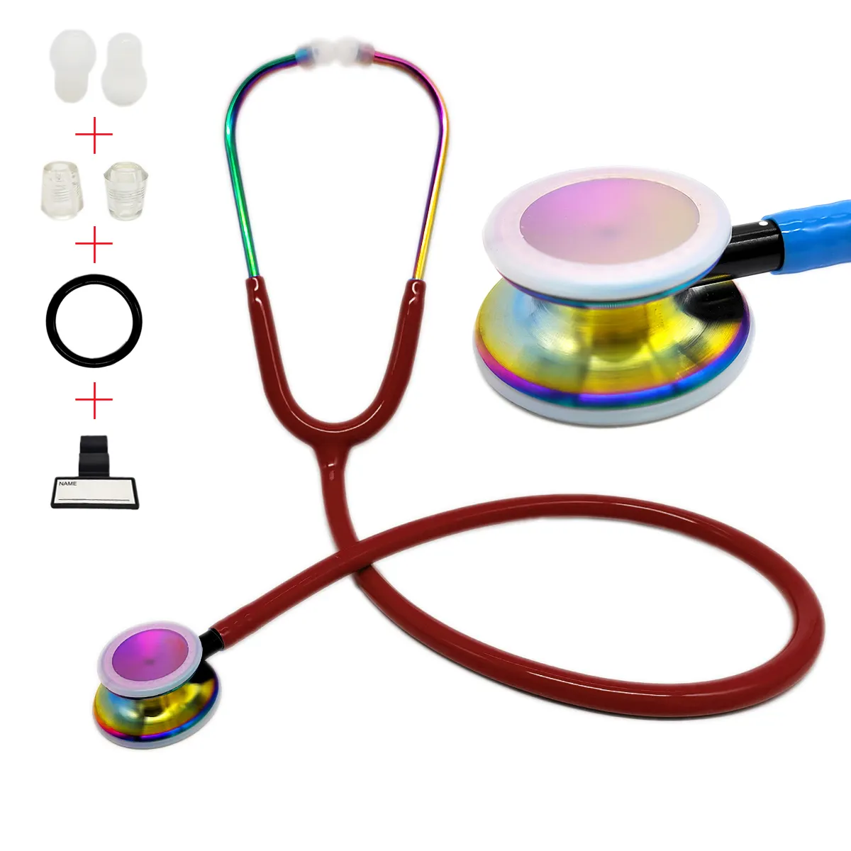 Rumah Sakit profesional dokter menggunakan stetoskop warna dua sisi populer untuk stetoskop medis