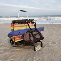 Chariot de plage en aluminium YONK avec plateforme, pliable, roues à ballon de 9 pouces, OEM disponible