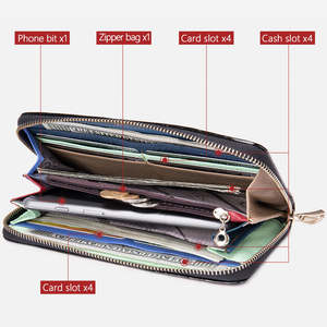 Female Patchwork <b>Wallet</b> Leather Long Money Clip <b>Wallets</b> for <b>Ladies</b> <b>Card</b> <b>Holder</b> RFID <b>Wallet</b> Women's Purses - Product Image 4
