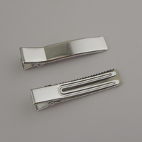 3.5cm 4.8cm Argent Rectangle Arqué Métal Pinces Alligator avec Double Prongs Canard Épingles À Cheveux Barrettes À Cheveux