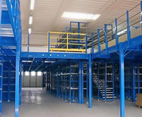 Toz Boyalı Ofis Asma Kat Çelik Platformu Ticari Bina Alan Genişletme Korkuluk Merdiven Kafes OEM CE ISO 9001 TUV