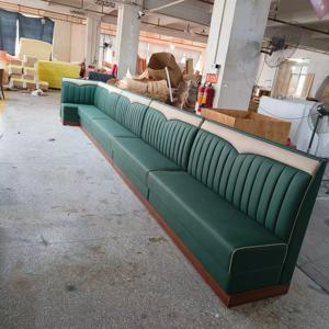 Elegante Steak House Design moderno Coffee Shop usato in pelle cabine sedile da pranzo mezza rotonda stand ristorante - Product Image 4