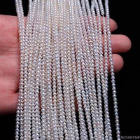 Perles d'eau douce naturelles blanches 5A, 2,5-3,5 mm, rondes, perles Edison, fabrication de colliers personnalisés DIY, bijoux