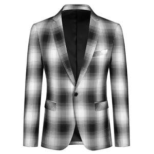 Herren 2 Stück Plaid Anzüge Slim Casual Anzüge für Männer Dinner <span class=keywords><strong>Prom</strong></span> Party - Product Image 2