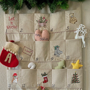 Calendario de Adviento Navideño Personalizado de Lona Reutilizable con 24 Bolsillos y Contador de Cuenta Regresiva de <span class=keywords><strong>Santa</strong></span> Claus - Product Image 6