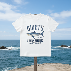 T-shirt de pêche au requin Quint's, 100% coton 210GSM, vêtements décontractés pour hommes, design Amity Island - Product Image 3