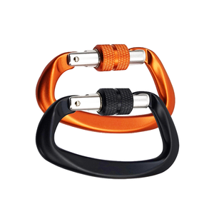 Cheap price safety attractive style aluminum carabiner D snaped hook screw lock Black - Product Image 4