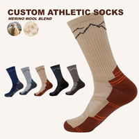 Chaussettes de randonnée personnalisées de haute qualité, OEM, douces, absorbant la transpiration, coussinées, chaussettes thermiques en laine mérinos pour le ski d'hiver