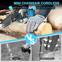 Gergaji Mini Tanpa Kabel Industri Portabel Bertenaga Baterai Brushless dengan Motor Brushless, 2 Baterai dan Pengisi Daya, untuk Pemangkasan Pohon di Rumah dan Kebun