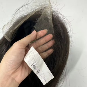 Perruque frontale en dentelle HD 13x4, cheveux vierges noirs lisses et doux, petits nœuds, cheveux humains naturels - Product Image 3