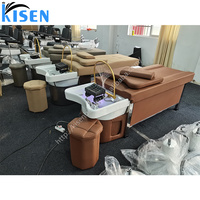 Fauteuil de lavage Kisen pour salon, fauteuil de massage, lit de spa capillaire, mobilier de salon de coiffure, lit de lavage de cheveux, table de massage personnalisée, nécessite une installation de plomberie