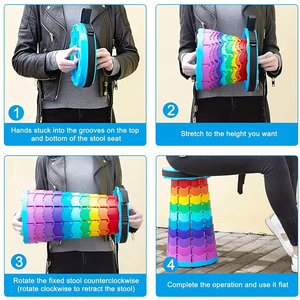 Sedia portatile pieghevole retrattile leggera con capacità di carico di 400 libbre da campeggio interno/esterno e da spiaggia sgabello telescopico - Product Image 3