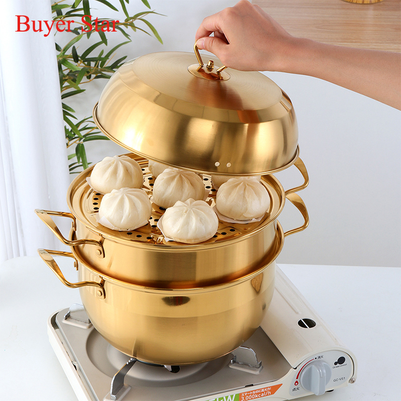 Многослойная Паровая кастрюля из нержавеющей стали для приготовления пищи/Пароварка пельменей с крышкой оптом