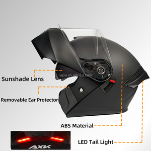 Nouveaux produits : Casques de moto unisexes en ABS avec feu arrière LED, casque modulaire, protection de la tête, fabricants de casques de moto - Product Image 3