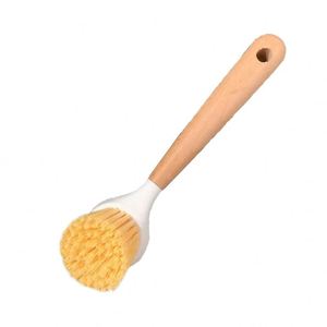 Brosse de nettoyage de cuisine à long manche en hêtre pour la vaisselle et les casseroles, vente en gros personnalisée - Product Image 2