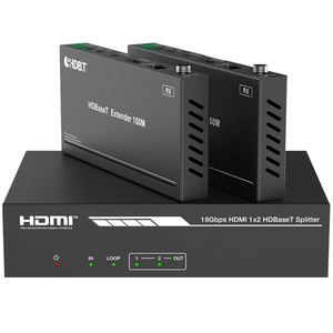 Répartiteur et prolongateur vidéo 4K60 1x2 avec <span class=keywords><strong>HDMI</strong></span> sur Cat6/6a/7, comprend 2 récepteurs et prend en charge HDR, HDCP 2.2, YCbCr 4:4:4, IR - Product Image 1