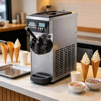 Machine à glace molle professionnelle à trois saveurs avec structure en acier inoxydable pour cuisines commerciales et cafés