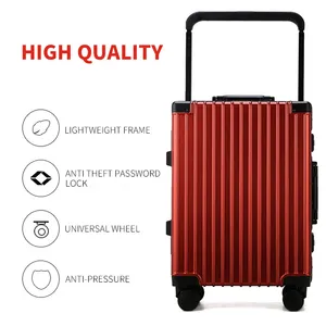 现代22英寸聚氨酯手提箱短箱系统铝框行李箱锁
