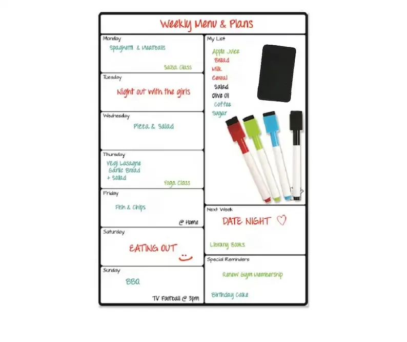 Newly Design A3 Size Fridge Magnetic Calendar Sticker Notepad Writing Board Weekly Planner Wall Whiteboard