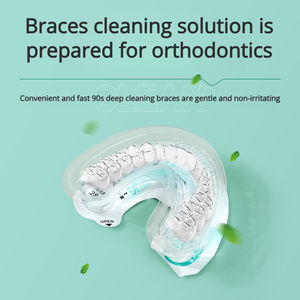 Wegwerp oplossing voor het reinigen van gebitsprotheses - Reinigingsvloeistof voor orthodontische beugels voor onzichtbare beugels, steriliserend & antibacterieel - Product Image 2