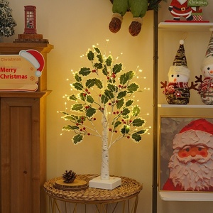 ไฟประดับต้นคริสต์มาส LED สำหรับตกแต่งเทศกาลวันหยุดปีใหม่ต้นไม้เรืองแสงสำหรับตกแต่งบ้านใบไม้ผลไม้สีแดงใช้ตกแต่งในบ้าน - Product Image 4