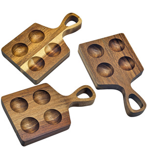 Tempat Telur Kayu Kecil Elegan untuk 4 Telur, Warna Coklat, Penyangga Telur Kayu untuk Penyimpanan Makanan di Dapur, Peralatan Telur untuk Penggunaan di Rumah - Product Image 1