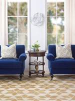 Französischer Vintage Amerikanischer Landhausstil Blaues Samt-Stoffsofa mit Schwammfüllung Dreisitzer für Wohnzimmer