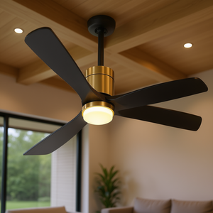 Ventilateur de plafond 52 pouces, 3 pales en bois, télécommande, intérieur, avec lumière, moteur DC - Product Image 2