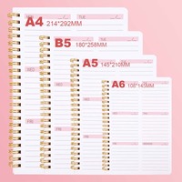 Vente en gros B5/A4/A5/ A6 Impression personnalisée Fitness Budget Hebdomadaire Calendrier Quotidien Journal Planificateur de Mariage Cahier