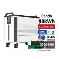 بطارية ليثيوم أيون Docan Panda 51.2 فولت 48 كيلوواط ساعة 50 كيلوواط ساعة 900 أمبير ساعة 942 أمبير ساعة 1000 أمبير ساعة LiFePO4 مع نظام إدارة البطارية 48 فولت 300 أمبير سعة كبيرة لتطبيقات تخزين الطاقة
