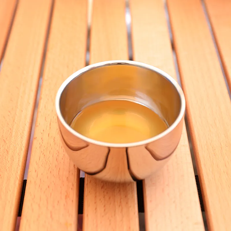 Stainless Steel Double Wall Drinking Cup Water Tea Cup With Mirror Polishing