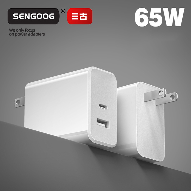 SENGOOG 45W 65W 2C PD 20W Slim Fast Charging USB-A+C Wall Charger for Mobile Phone