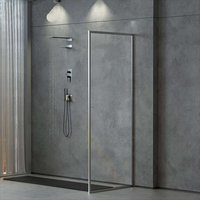 Stock aux États-Unis Panneau de douche fixe Écran en verre trempé Portes de douche en verre pour salle de bain